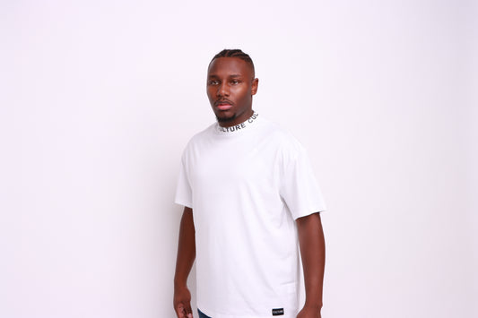 100% cotton neck taped CULTURE logo designed by culture clothing UK