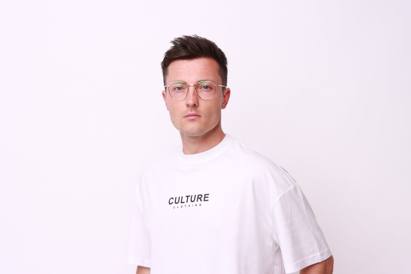 Culture Clothing white oversize t-shirt made using 100% cotton with cultureclothing chest logo