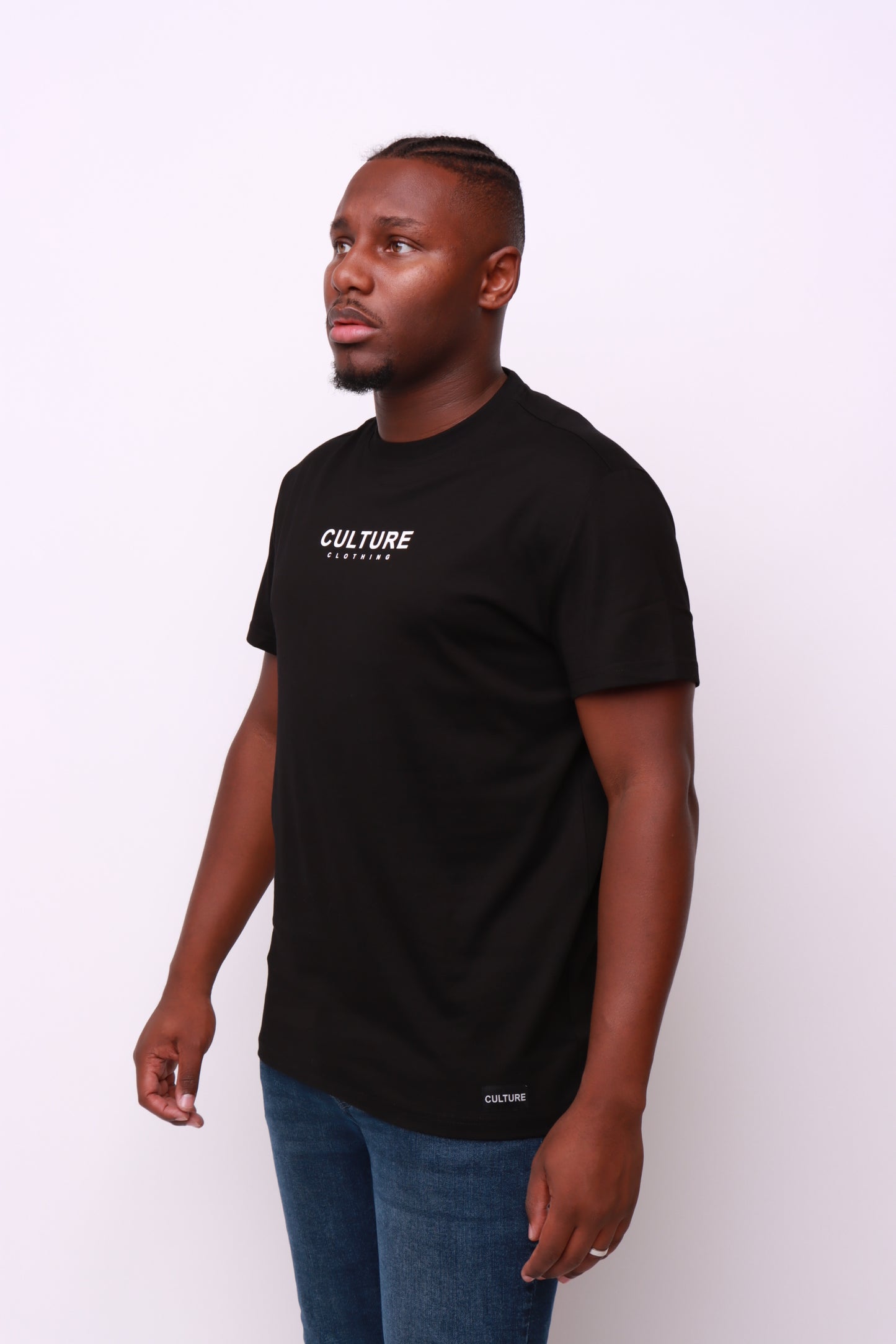 100% cotton black t-shirt designed by Culture Clothing UK